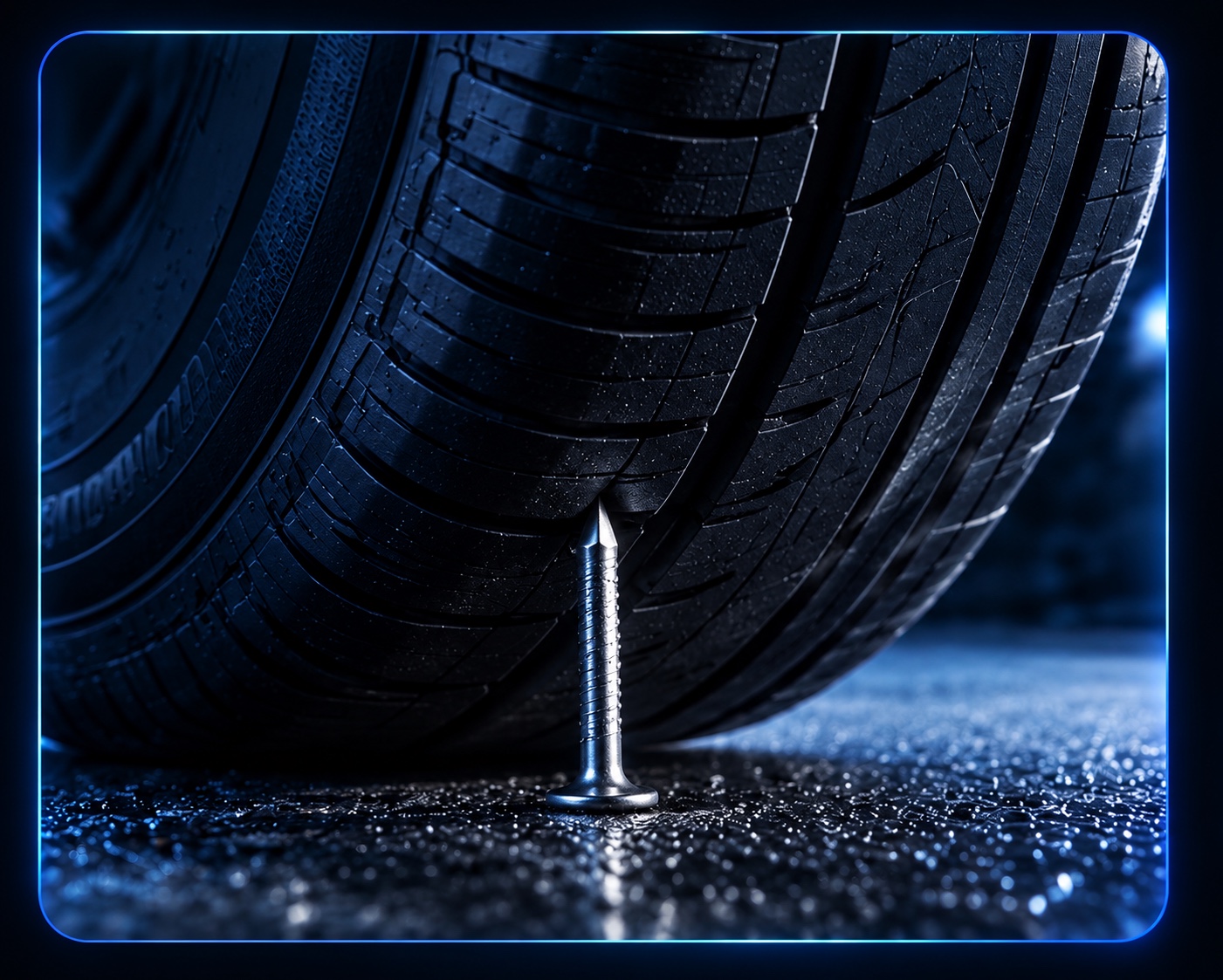 Tire puncture occurring